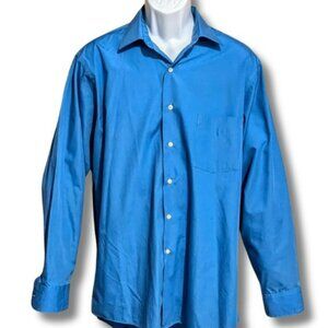 MEN'S ARROW POPLIN DRESS SHIRT STUDIO WORN ONLY 3 BUTTON CUFFS WITH COLLAR TABS